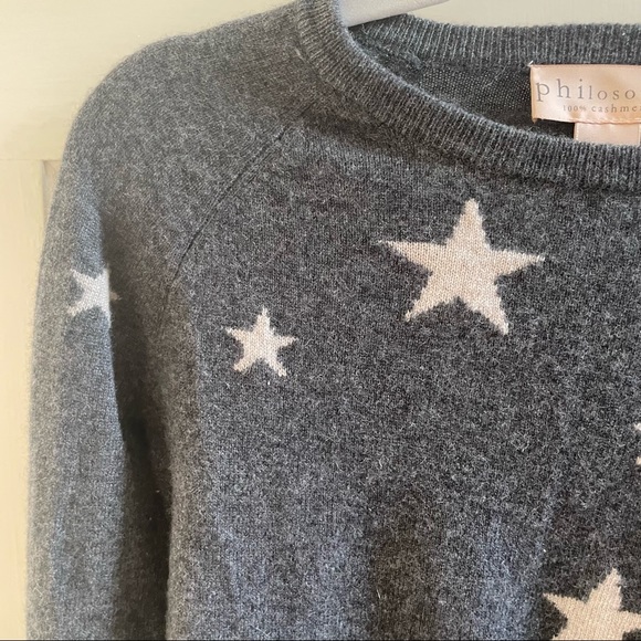 Philosophy cashmere grey star crewneck sweater - Picture 3 of 6